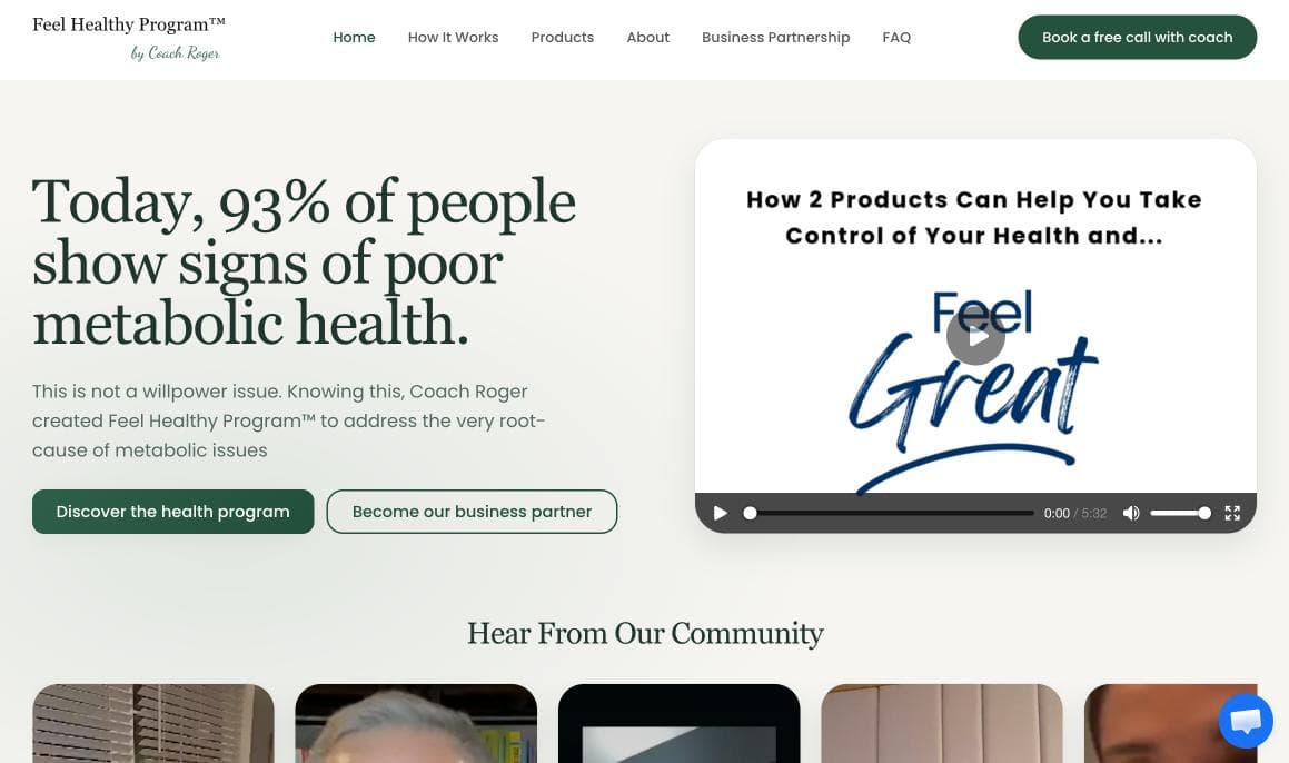 Feel Healthy Program interface